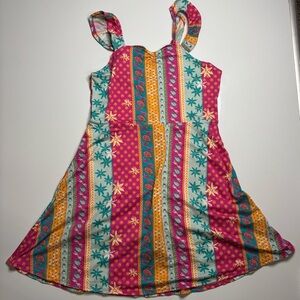 Vibrant Floral Kids Dress XL (14/16)